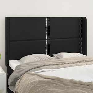 Čelo postele typu ušák černé 147x16x118/128 cm umělá kůže - obrázek 1