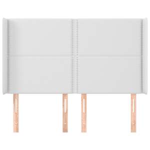 vidaXL feh&eacute;r műbőr fejt&aacute;mla sz&aacute;rnyakkal 147x16x118/128 cm