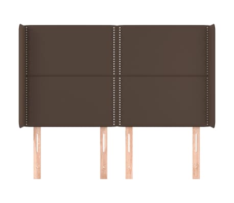 vidaXL Tăblie de pat cu aripioare, maro, 147x16x118/128 cm, piele eco