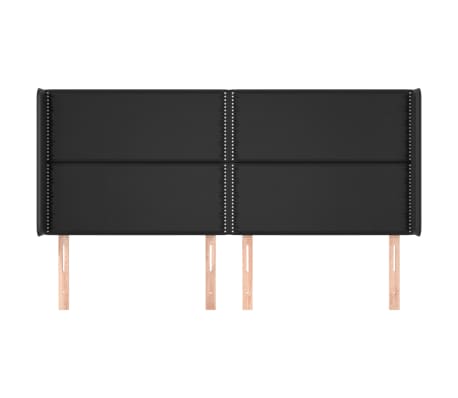 vidaXL Zagł&oacute;wek uszak, czarny, 163x16x118/128 cm, sztuczna sk&oacute;ra