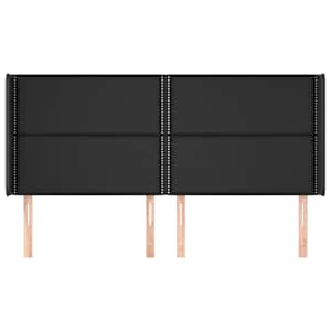 vidaXL Zagł&oacute;wek uszak, czarny, 163x16x118/128 cm, sztuczna sk&oacute;ra