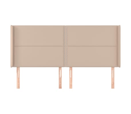 vidaXL Tăblie pat cu aripioare cappuccino 163x16x118/128 cm piele eco