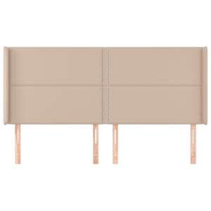 vidaXL Tăblie pat cu aripioare cappuccino 163x16x118/128 cm piele eco