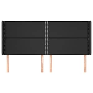Čelo postele typu ušák černé 203x16x118/128 cm umělá kůže - obrázek 3