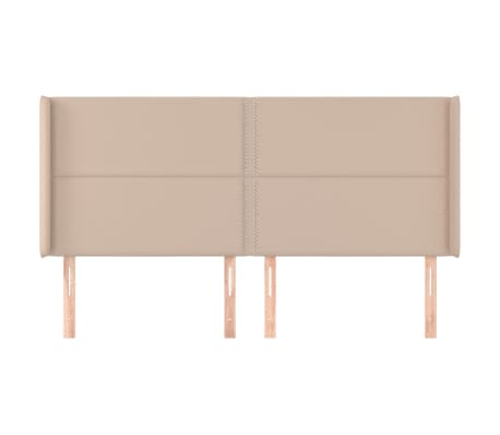 vidaXL Tăblie pat cu aripioare cappuccino 203x16x118/128 cm piele eco