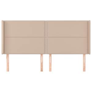 vidaXL Tăblie pat cu aripioare cappuccino 203x16x118/128 cm piele eco