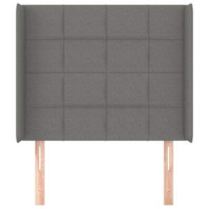 Čelo postele typu ušák tmavě šedé 83x16x118/128 cm textil - obrázek 3