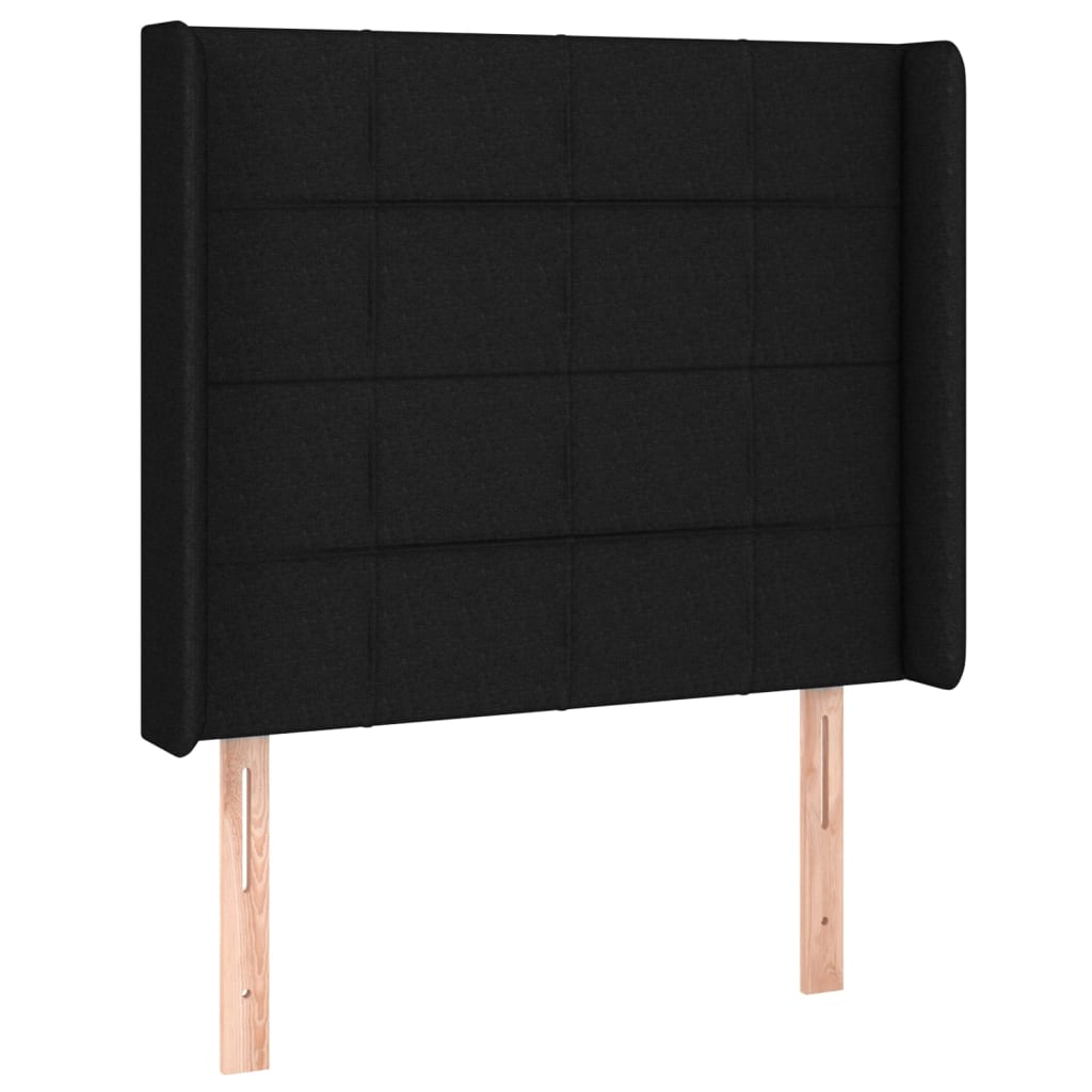 vidaXL Čelo postele typu ušák černé 83x16x118/128 cm textil