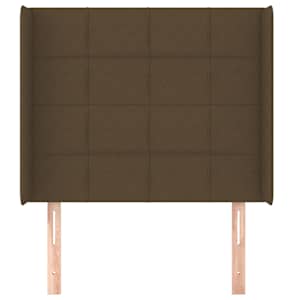 vidaXL T&ecirc;te de lit avec oreilles Marron fonc&eacute; 83x16x118/128 cm Tissu