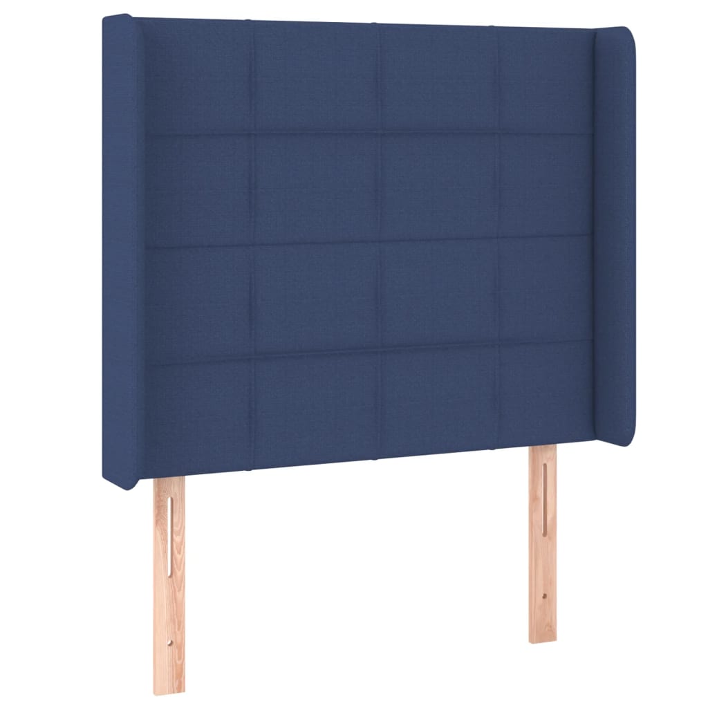 vidaXL Čelo postele typu ušák modré 83x16x118/128 cm textil