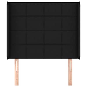 Čelo postele typu ušák černé 93x16x118/128 cm textil - obrázek 3