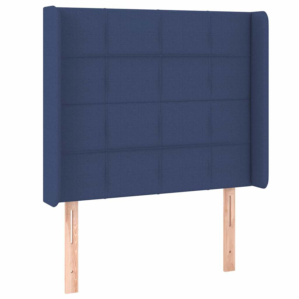 vidaXL Hoofdbord met randen 93x16x118/128 cm stof blauw, foto 3