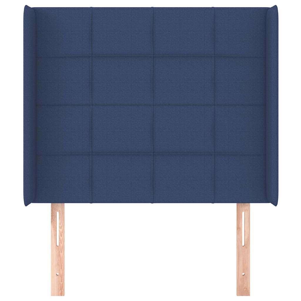 vidaXL Hoofdbord met randen 93x16x118/128 cm stof blauw, foto 2