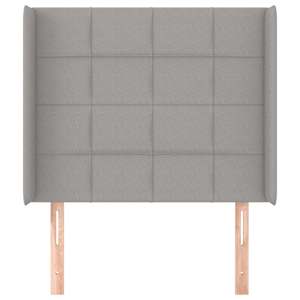 Čelo postele typu ušák světle šedé 103x16x118/128 cm textil - obrázek 3