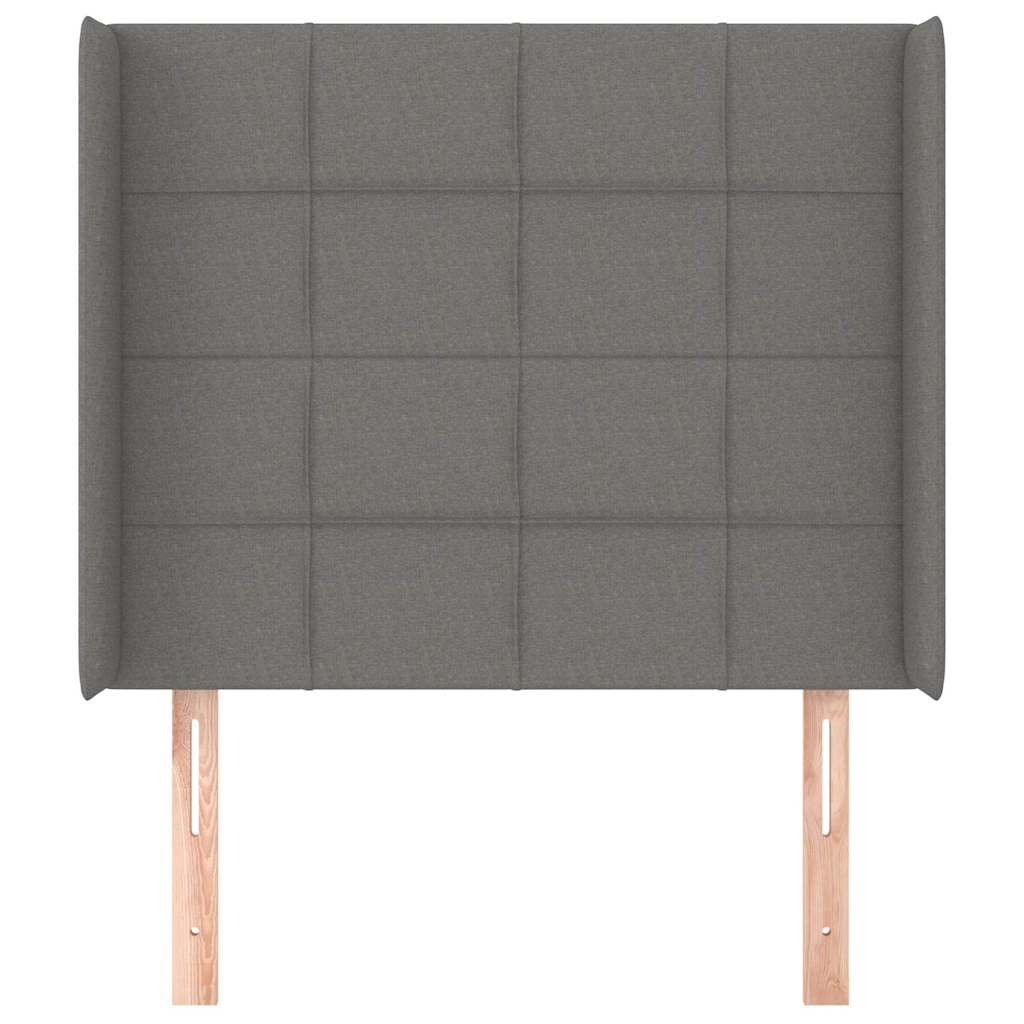 vidaXL Hoofdbord met randen 103x16x118/128 cm stof donkergrijs grijs, foto 2