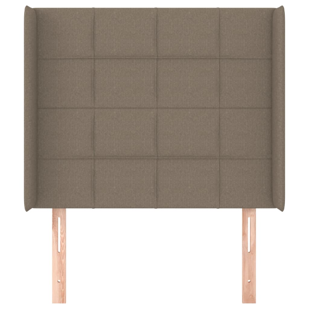 vidaXL Hoofdbord met randen 103x16x118/128 cm stof taupe afbeelding