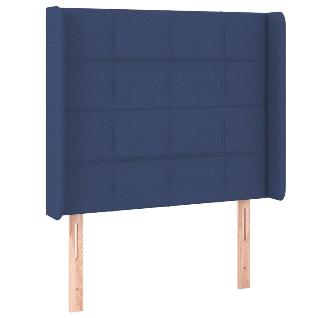 Thumbnail - vidaXL Kopfteil mit Ohren Blau 103x16x118/128 cm Stoff