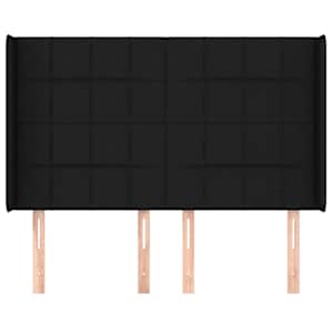 Čelo postele typu ušák černé 147x16x118/128 cm textil - obrázek 3