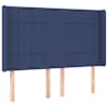 vidaXL voodipeats servadega, sinine, 147x16x118/128 cm, kangas