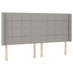 Čelo postele typu ušák světle šedé 163x16x118/128 cm textil - obrázek 2