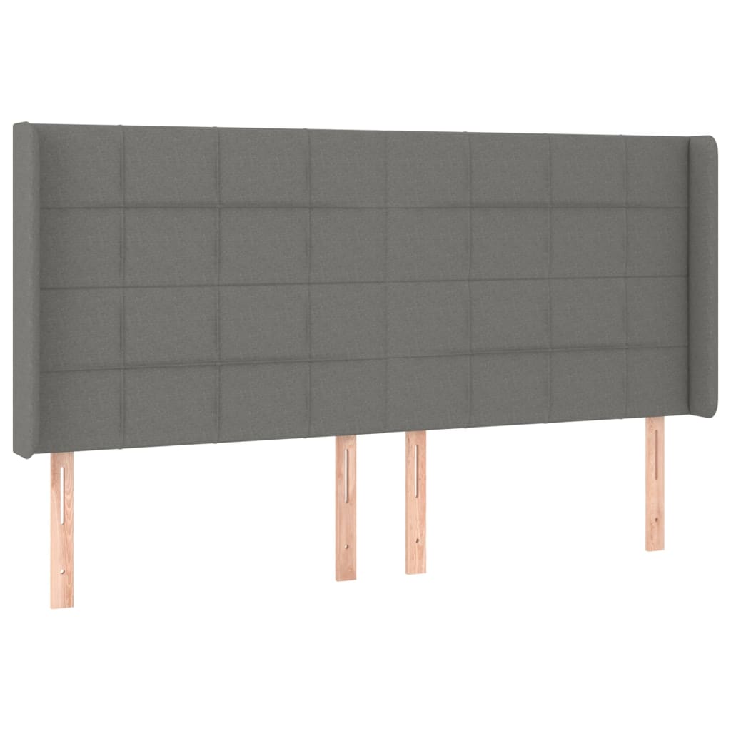 vidaXL Čelo postele typu ušák tmavě šedé 163x16x118/128 cm textil