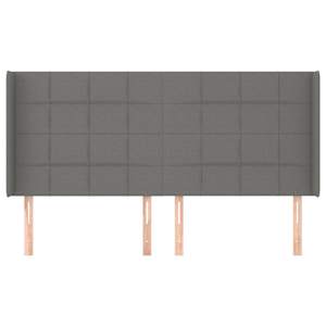 Čelo postele typu ušák tmavě šedé 163x16x118/128 cm textil - obrázek 3