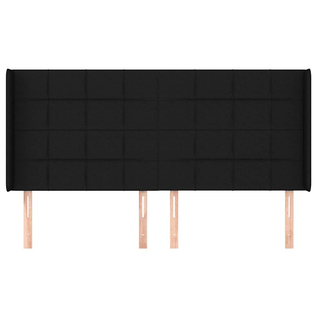vidaXL Hoofdbord met randen 163x16x118/128 cm stof zwart, foto 2