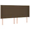 vidaXL voodipeats servadega, tumepruun, 163x16x118/128 cm, kangas