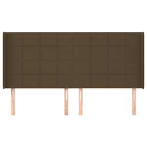 vidaXL Kopfteil mit Ohren Dunkelbraun 163x16x118/128 cm Stoff