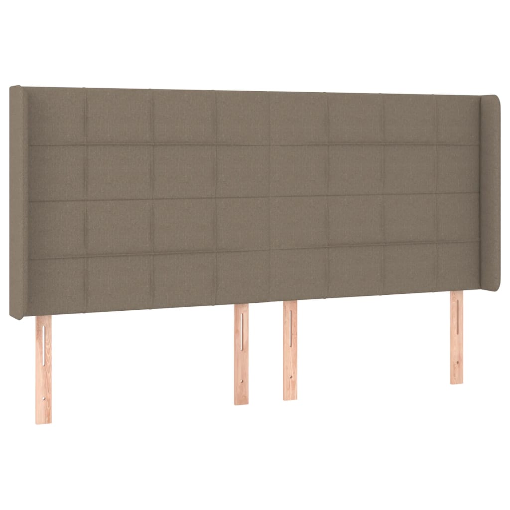 vidaXL Čelo postele typu ušák taupe 163x16x118/128 cm textil
