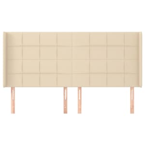 Čelo postele typu ušák krémová 163x16x118/128 cm textil - obrázek 3