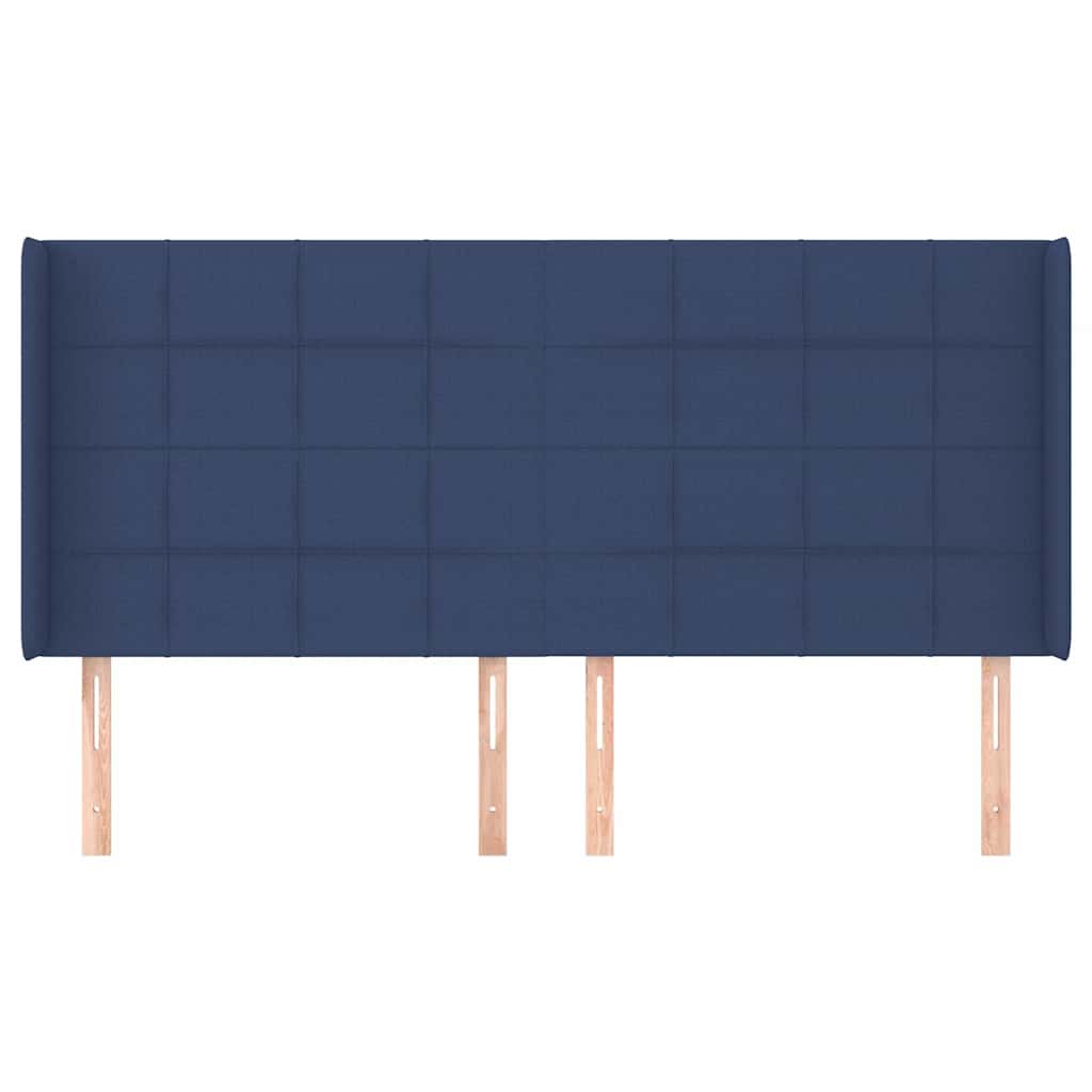 vidaXL Hoofdbord met randen 163x16x118/128 cm stof blauw, foto 2
