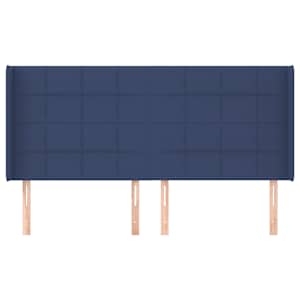 Čelo postele typu ušák modrá 163x16x118/128 cm textil - obrázek 3