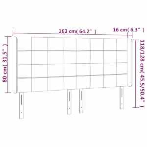 Čelo postele typu ušák modrá 163x16x118/128 cm textil - obrázek 9