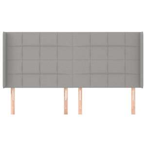 Čelo postele typu ušák světle šedé 183x16x118/128 cm textil - obrázek 3