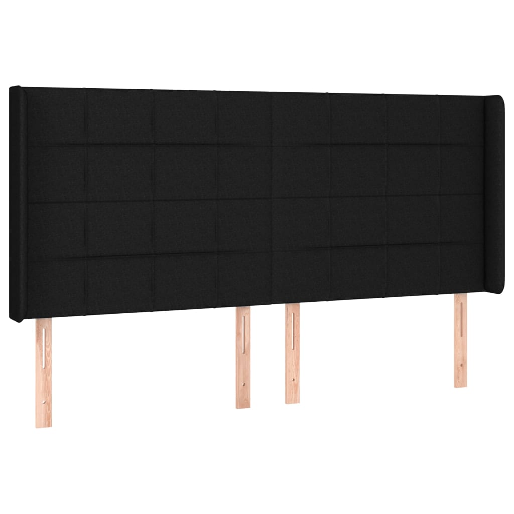 vidaXL Čelo postele typu ušák černé 183x16x118/128 cm textil
