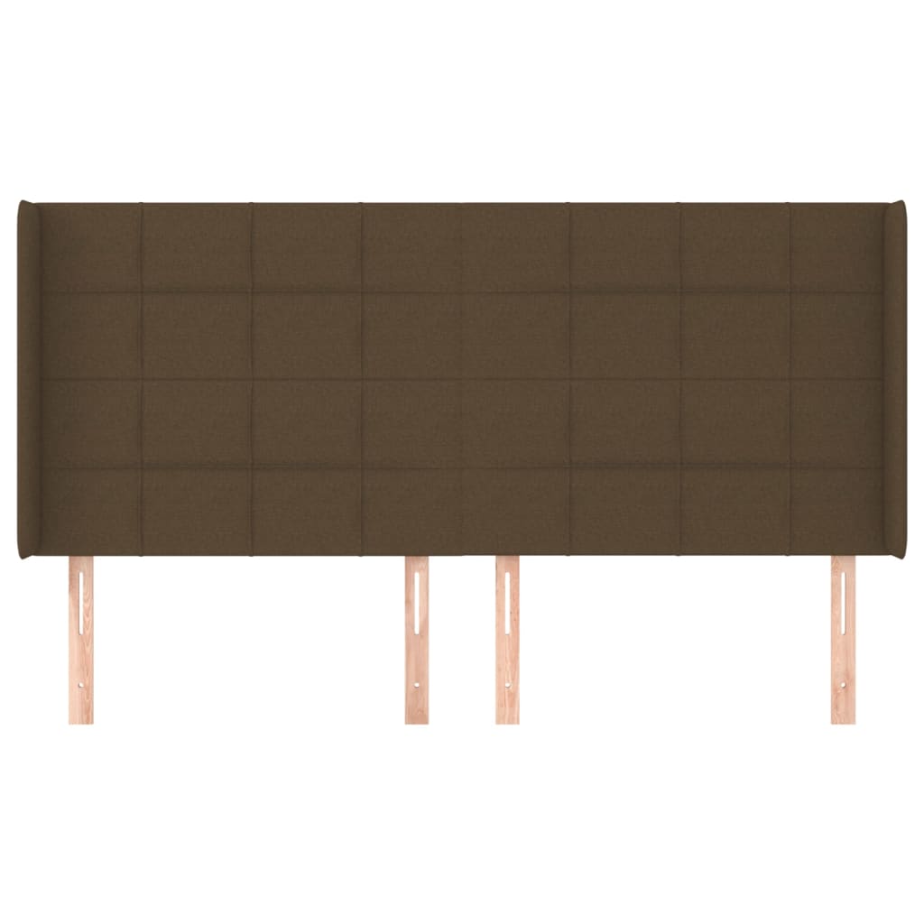 vidaXL Hoofdbord met randen 183x16x118/128 cm stof donkerbruin afbeelding