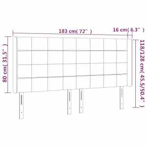Čelo postele typu ušák krémové 183x16x118/128 cm textil - obrázek 9