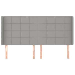 Čelo postele typu ušák světle šedé 203x16x118/128 cm textil - obrázek 3