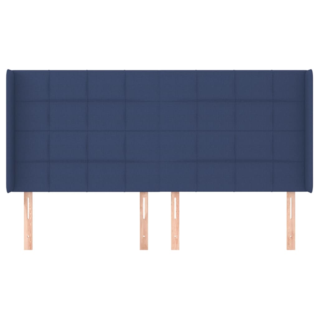 Thumbnail - vidaXL Kopfteil mit Ohren Blau 203x16x118/128 cm Stoff