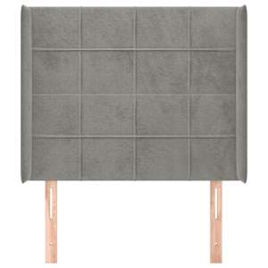 Čelo postele typu ušák světle šedé 83x16x118/128 cm samet - obrázek 3