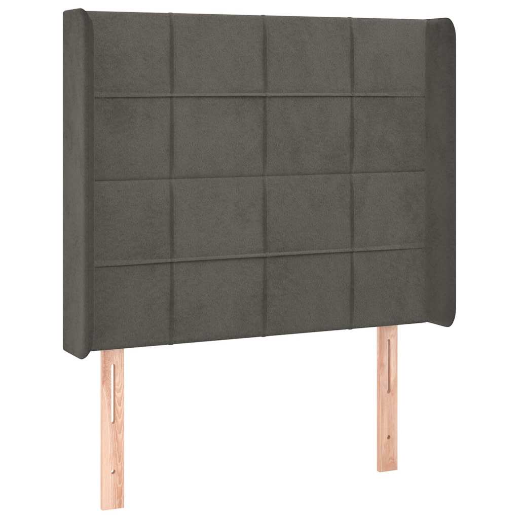 vidaXL Čelo postele typu ušák tmavě šedé 83x16x118/128 cm samet