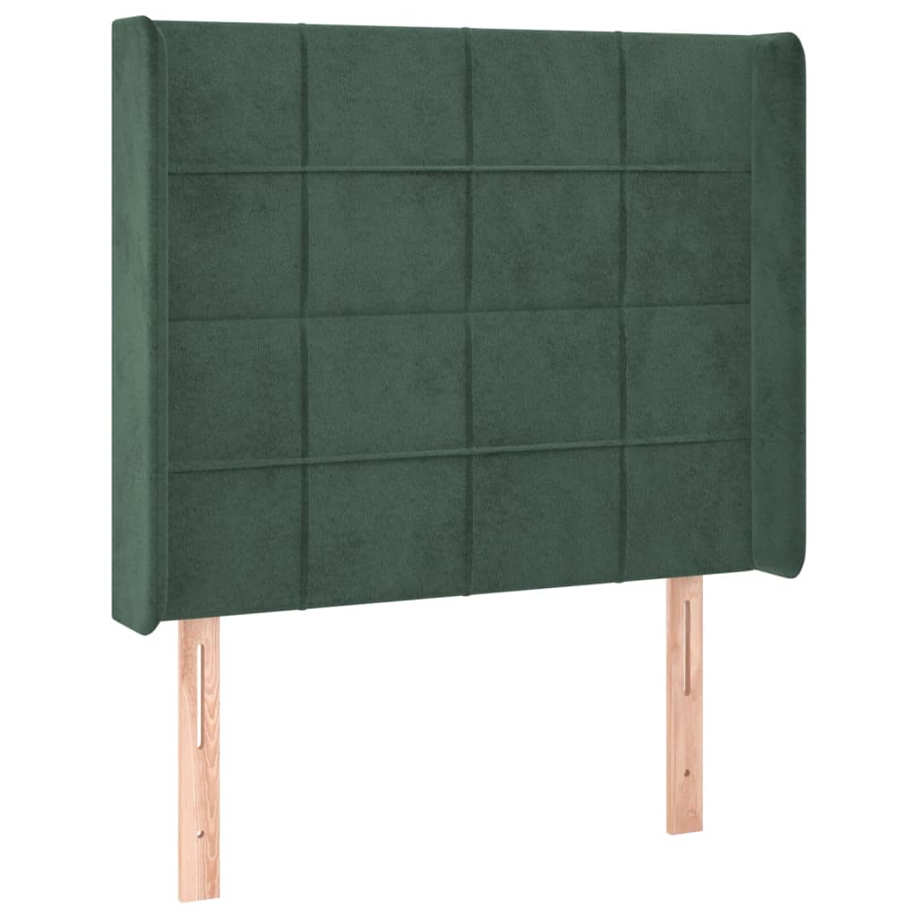 vidaXL Čelo postele typu ušák tmavě zelené 83x16x118/128 cm samet