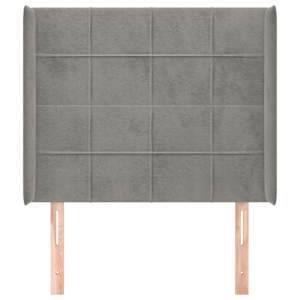 Čelo postele typu ušák světle šedé 93x16x118/128 cm samet - obrázek 3