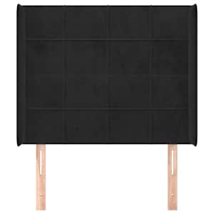 Čelo postele typu ušák černé 93x16x118/128 cm samet - obrázek 3