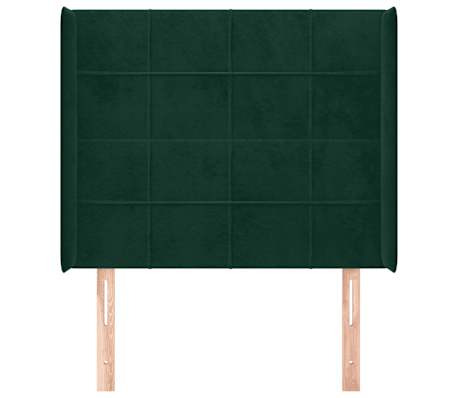 vidaXL Tăblie pat cu aripioare verde &icirc;nchis 93x16x118/128 cm catifea