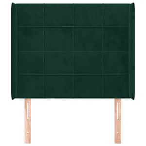vidaXL Tăblie pat cu aripioare verde &icirc;nchis 93x16x118/128 cm catifea