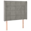vidaXL voodipeats servadega, helehall, 103x16x118/128 cm, samet