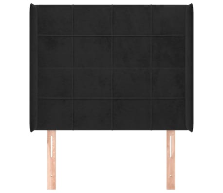 vidaXL Tête de lit avec oreilles Noir 103x16x118/128 cm Velours