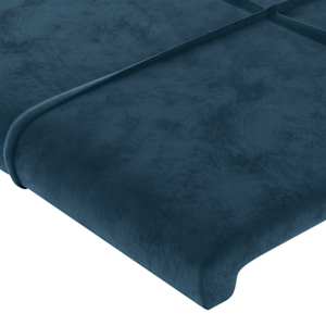 Čelo postele typu ušák tmavě modrá 103x16x118/128 cm samet - obrázek 5